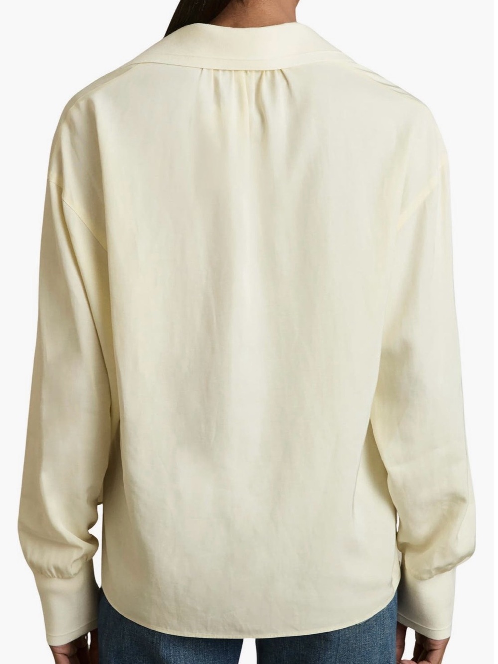 Reiss Isobel Popover Blouse in Pale Yellow - Picture 2 of 12